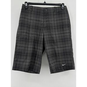 Nike Golf Shorts Mens XL Dark Grey Plaid Dri-FIT Tour Performance Checkered